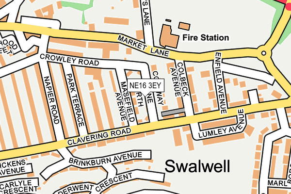 NE16 3EY map - OS OpenMap – Local (Ordnance Survey)