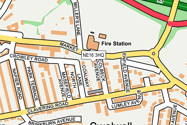 NE16 3HQ map - OS OpenMap – Local (Ordnance Survey)