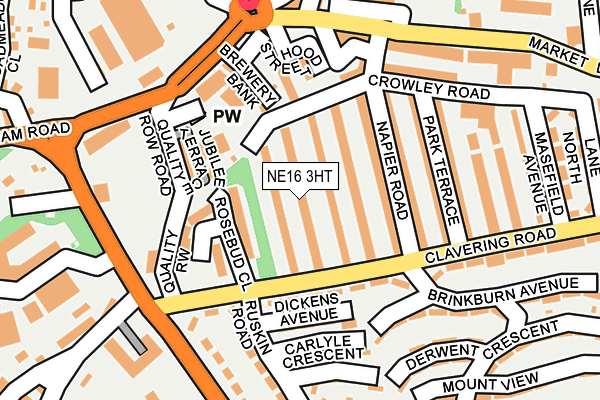NE16 3HT map - OS OpenMap – Local (Ordnance Survey)
