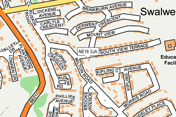 NE16 3JA map - OS OpenMap – Local (Ordnance Survey)