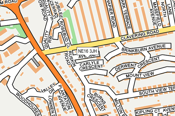 NE16 3JH map - OS OpenMap – Local (Ordnance Survey)