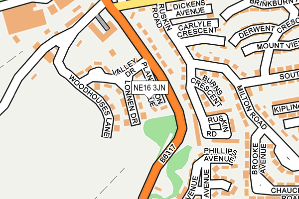 NE16 3JN map - OS OpenMap – Local (Ordnance Survey)