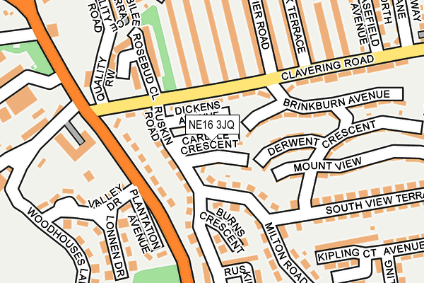 NE16 3JQ map - OS OpenMap – Local (Ordnance Survey)