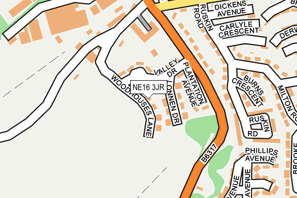 NE16 3JR map - OS OpenMap – Local (Ordnance Survey)