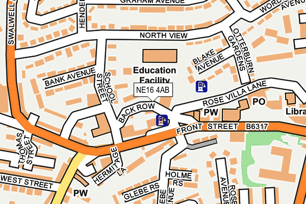 NE16 4AB map - OS OpenMap – Local (Ordnance Survey)