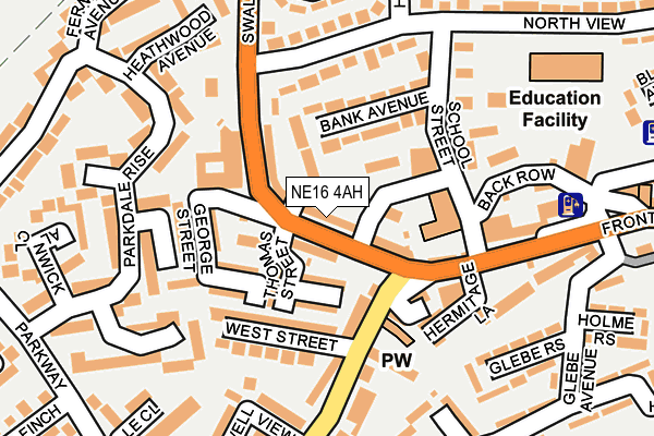 NE16 4AH map - OS OpenMap – Local (Ordnance Survey)