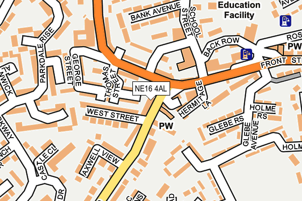 NE16 4AL map - OS OpenMap – Local (Ordnance Survey)