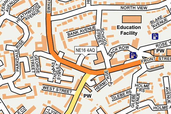 NE16 4AQ map - OS OpenMap – Local (Ordnance Survey)