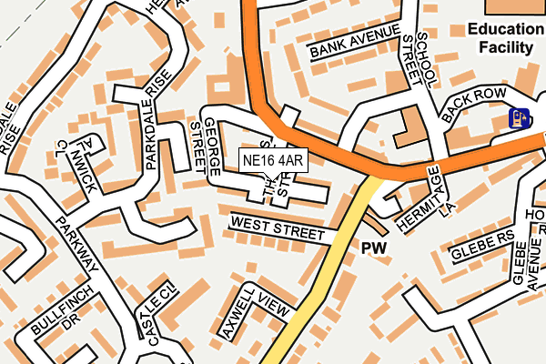 NE16 4AR map - OS OpenMap – Local (Ordnance Survey)