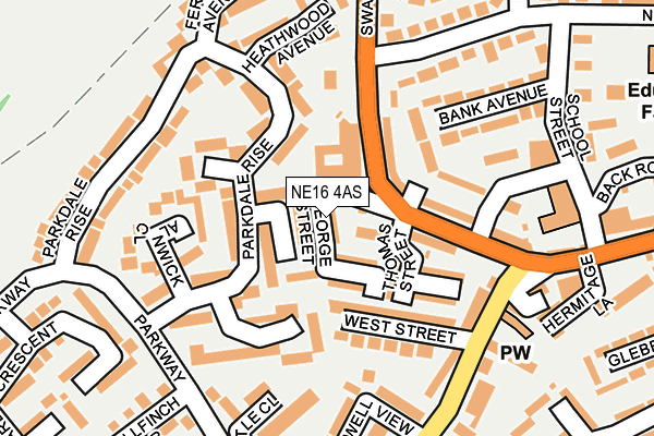 NE16 4AS map - OS OpenMap – Local (Ordnance Survey)