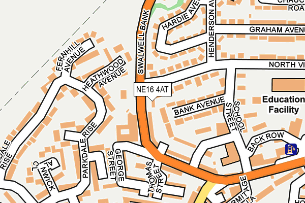 NE16 4AT map - OS OpenMap – Local (Ordnance Survey)