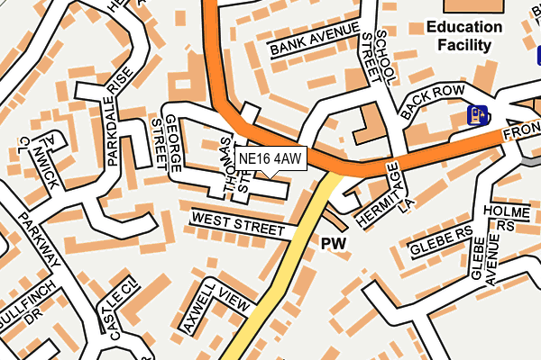 NE16 4AW map - OS OpenMap – Local (Ordnance Survey)