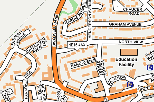 NE16 4AX map - OS OpenMap – Local (Ordnance Survey)