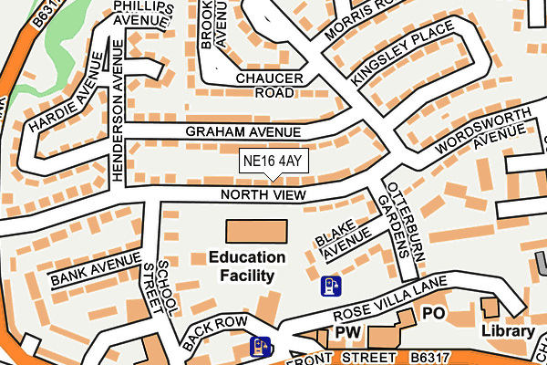 NE16 4AY map - OS OpenMap – Local (Ordnance Survey)