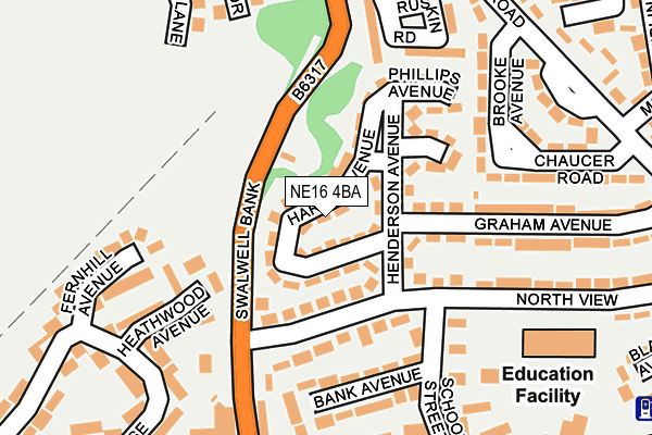 NE16 4BA map - OS OpenMap – Local (Ordnance Survey)