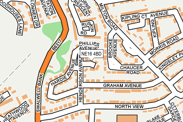 NE16 4BD map - OS OpenMap – Local (Ordnance Survey)