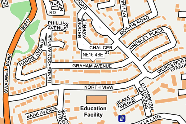 NE16 4BE map - OS OpenMap – Local (Ordnance Survey)