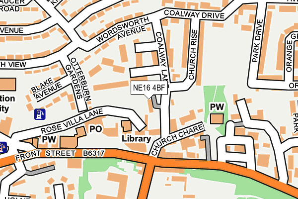 NE16 4BF map - OS OpenMap – Local (Ordnance Survey)