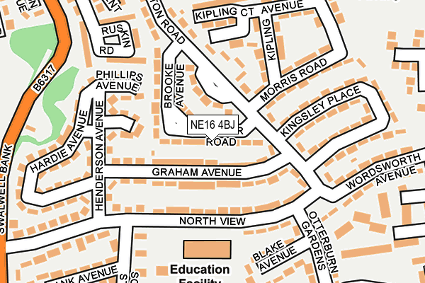 NE16 4BJ map - OS OpenMap – Local (Ordnance Survey)