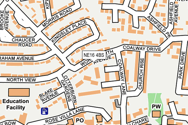 NE16 4BS map - OS OpenMap – Local (Ordnance Survey)