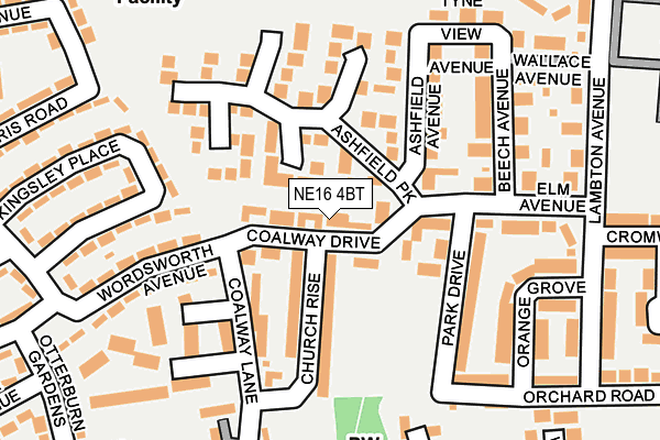 NE16 4BT map - OS OpenMap – Local (Ordnance Survey)