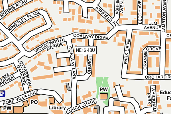 NE16 4BU map - OS OpenMap – Local (Ordnance Survey)