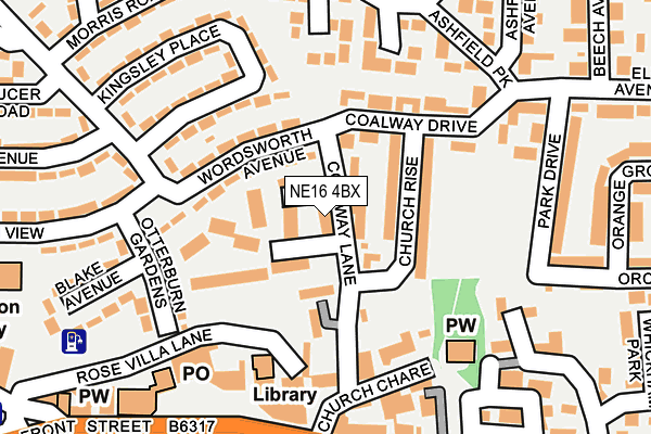 NE16 4BX map - OS OpenMap – Local (Ordnance Survey)