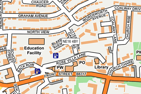 NE16 4BY map - OS OpenMap – Local (Ordnance Survey)