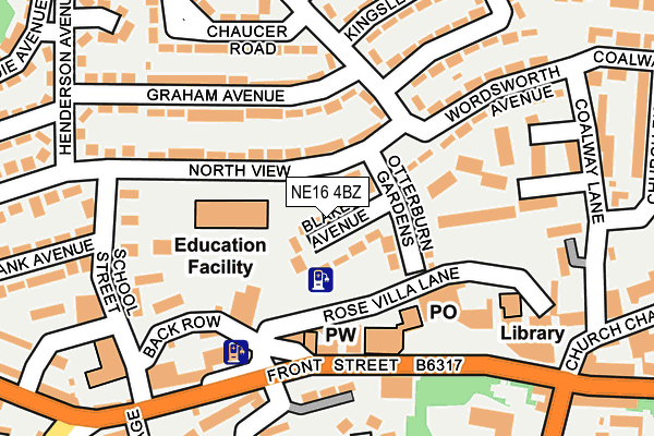 NE16 4BZ map - OS OpenMap – Local (Ordnance Survey)