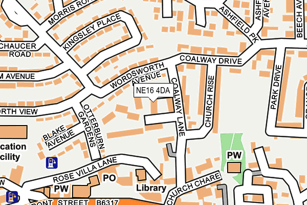 NE16 4DA map - OS OpenMap – Local (Ordnance Survey)
