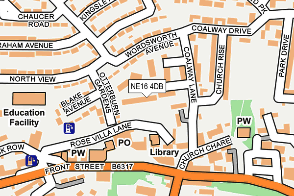 NE16 4DB map - OS OpenMap – Local (Ordnance Survey)