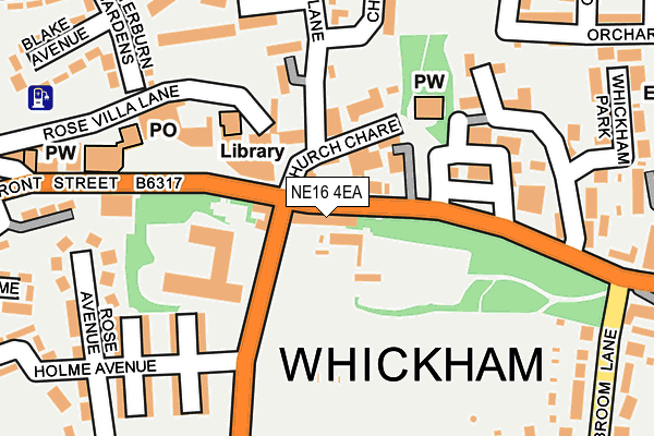 Map of SNA WHICKHAM BARBER SHOP LTD at local scale