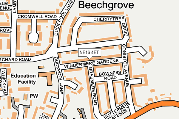 NE16 4ET map - OS OpenMap – Local (Ordnance Survey)