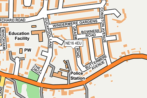 NE16 4EU map - OS OpenMap – Local (Ordnance Survey)