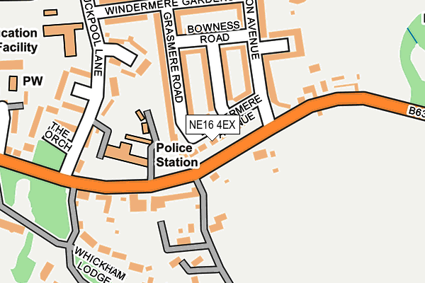 NE16 4EX map - OS OpenMap – Local (Ordnance Survey)