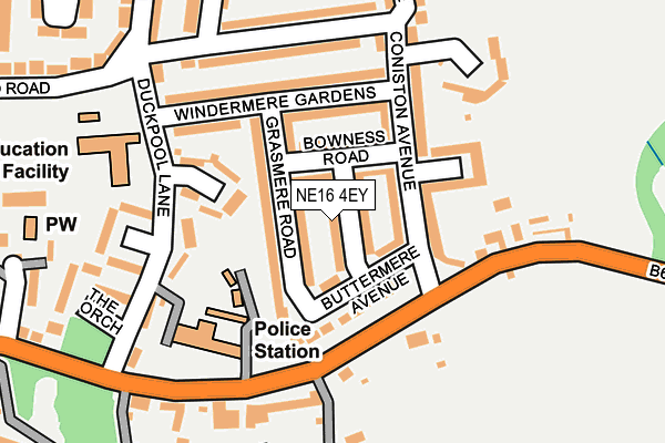 NE16 4EY map - OS OpenMap – Local (Ordnance Survey)