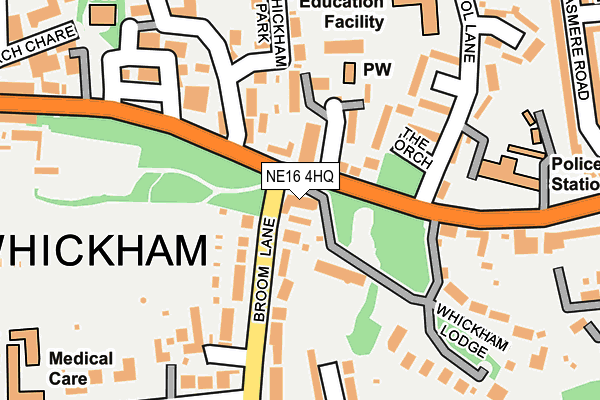 NE16 4HQ map - OS OpenMap – Local (Ordnance Survey)