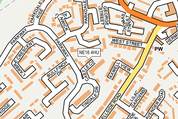 NE16 4HU map - OS OpenMap – Local (Ordnance Survey)