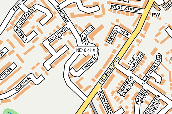 NE16 4HX map - OS OpenMap – Local (Ordnance Survey)