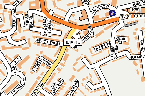 NE16 4HZ map - OS OpenMap – Local (Ordnance Survey)