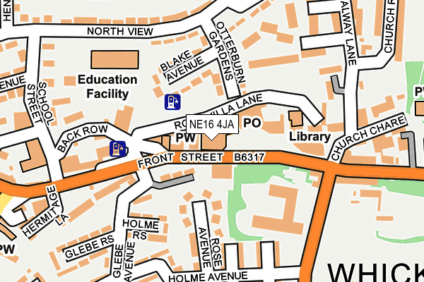 NE16 4JA map - OS OpenMap – Local (Ordnance Survey)