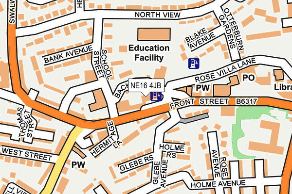 NE16 4JB map - OS OpenMap – Local (Ordnance Survey)