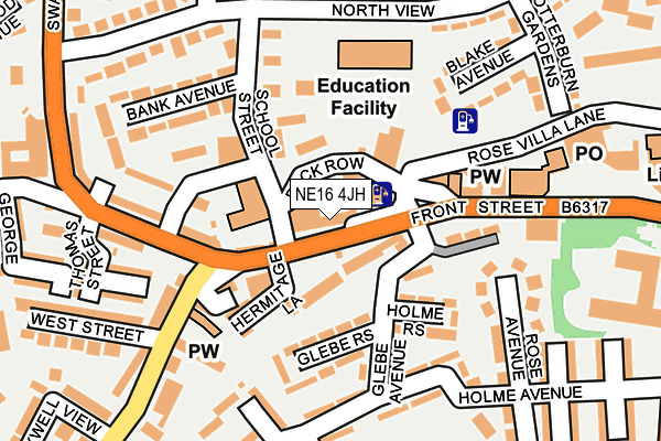 NE16 4JH map - OS OpenMap – Local (Ordnance Survey)