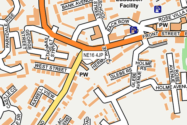NE16 4JP map - OS OpenMap – Local (Ordnance Survey)