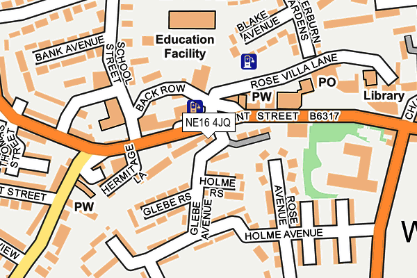 NE16 4JQ map - OS OpenMap – Local (Ordnance Survey)