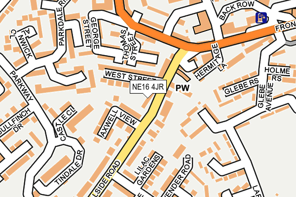 NE16 4JR map - OS OpenMap – Local (Ordnance Survey)