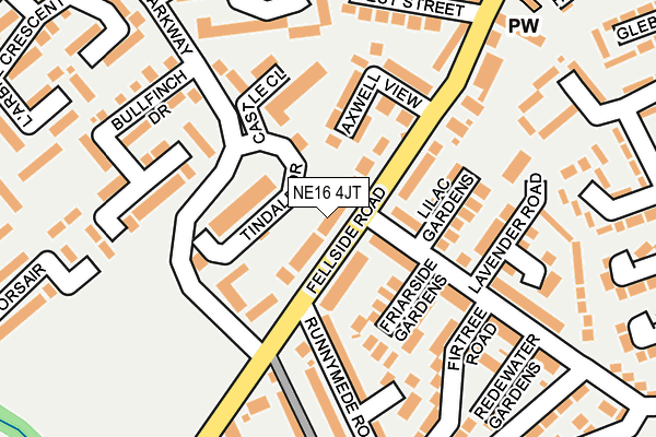 NE16 4JT map - OS OpenMap – Local (Ordnance Survey)