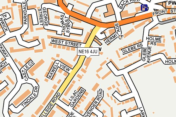 NE16 4JU map - OS OpenMap – Local (Ordnance Survey)