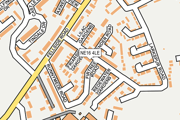 NE16 4LE map - OS OpenMap – Local (Ordnance Survey)