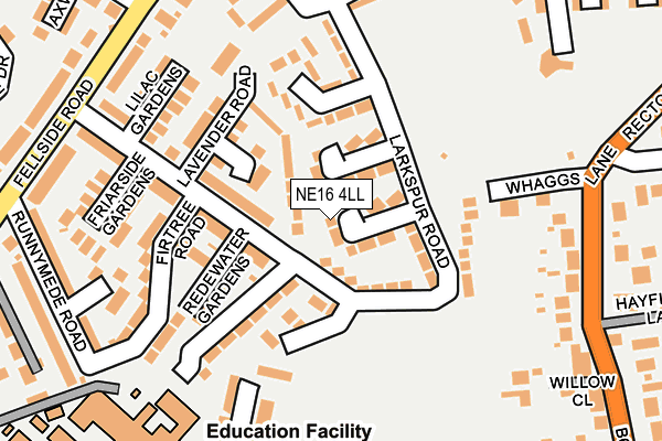 NE16 4LL map - OS OpenMap – Local (Ordnance Survey)